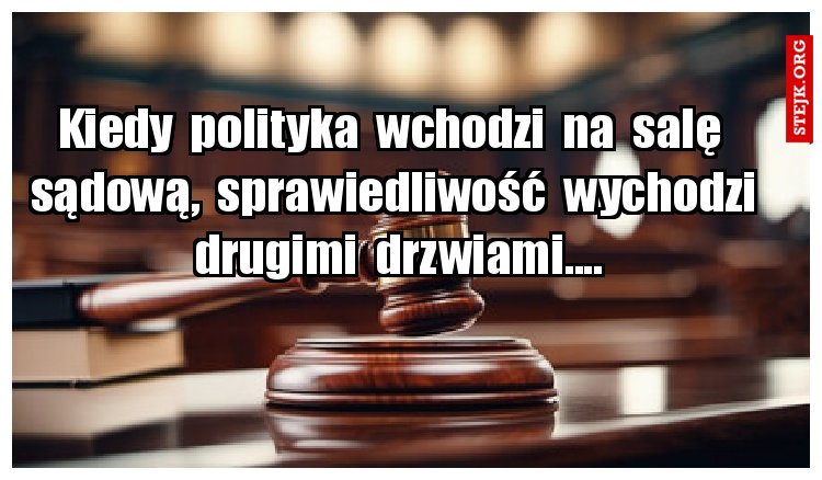 Kiedy  polityka  wchodzi  na  salę   sądową,  sprawiedliwość  wychodzi  drugimi  drzwiami....