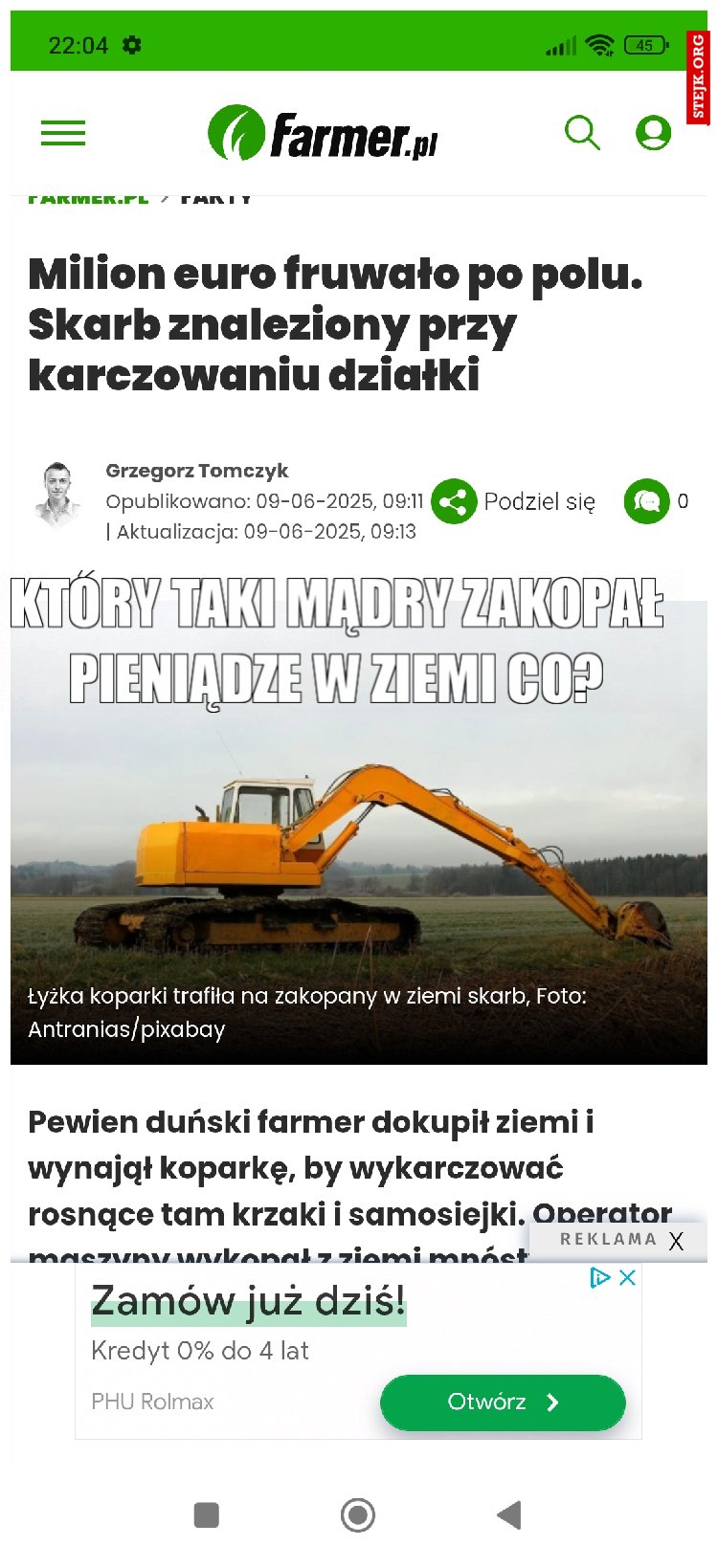 Który taki mądry zakopał pieniądze w ziemi co?