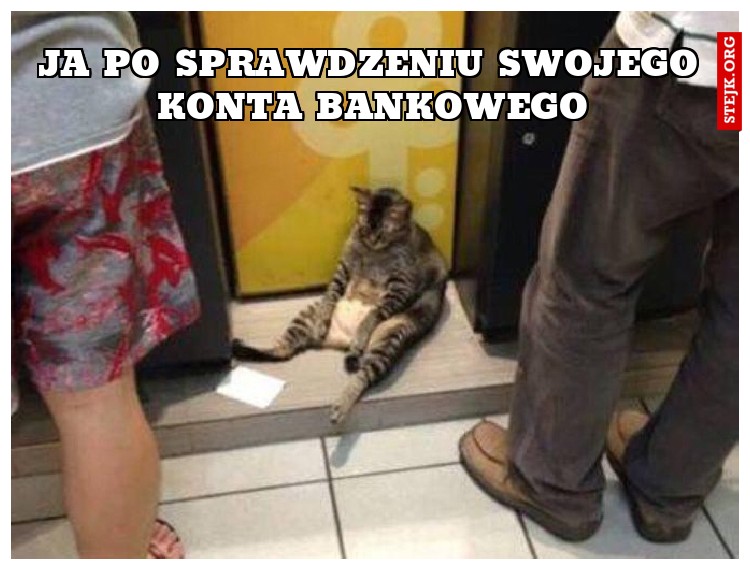 Ja po sprawdzeniu swojego konta bankowego