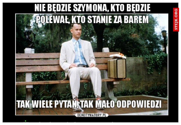 NIE BĘDZIE SZYMONA, KTO BĘDZIE POLEWAŁ, KTO STANIE ZA BAREM