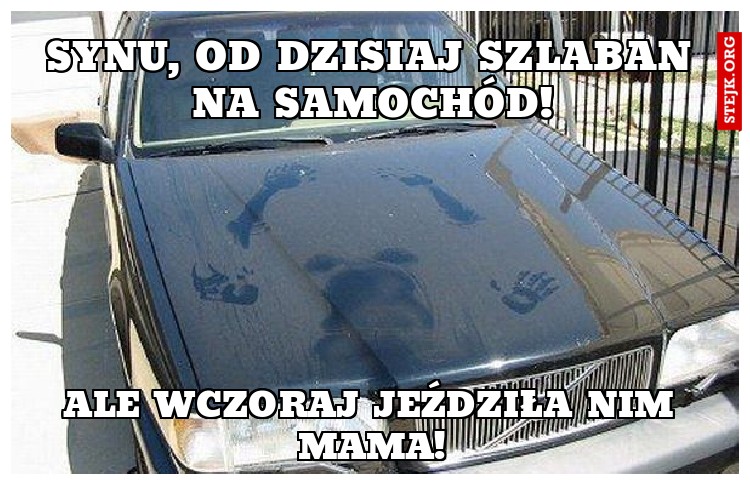 Synu, od dzisiaj szlaban na samochód!