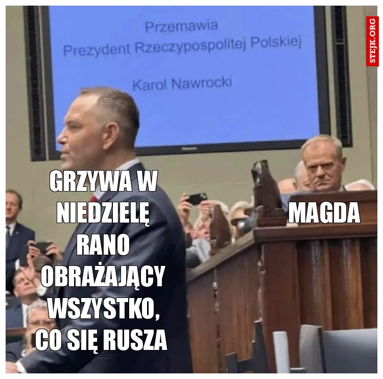 Grzywa w niedzielę rano obrażający wszystko, co się rusza 
