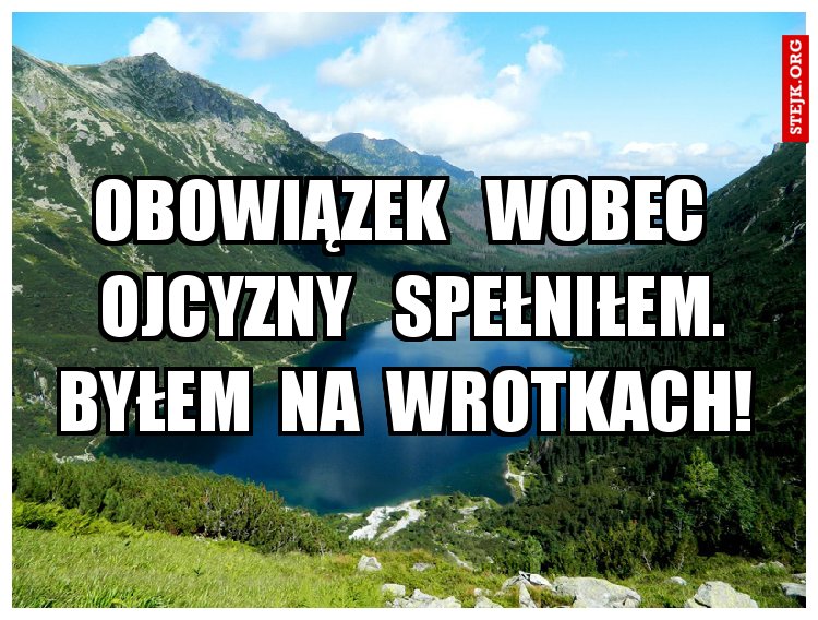 Obowiązek   wobec   Ojcyzny   spełniłem. Byłem  na  wrotkach! 