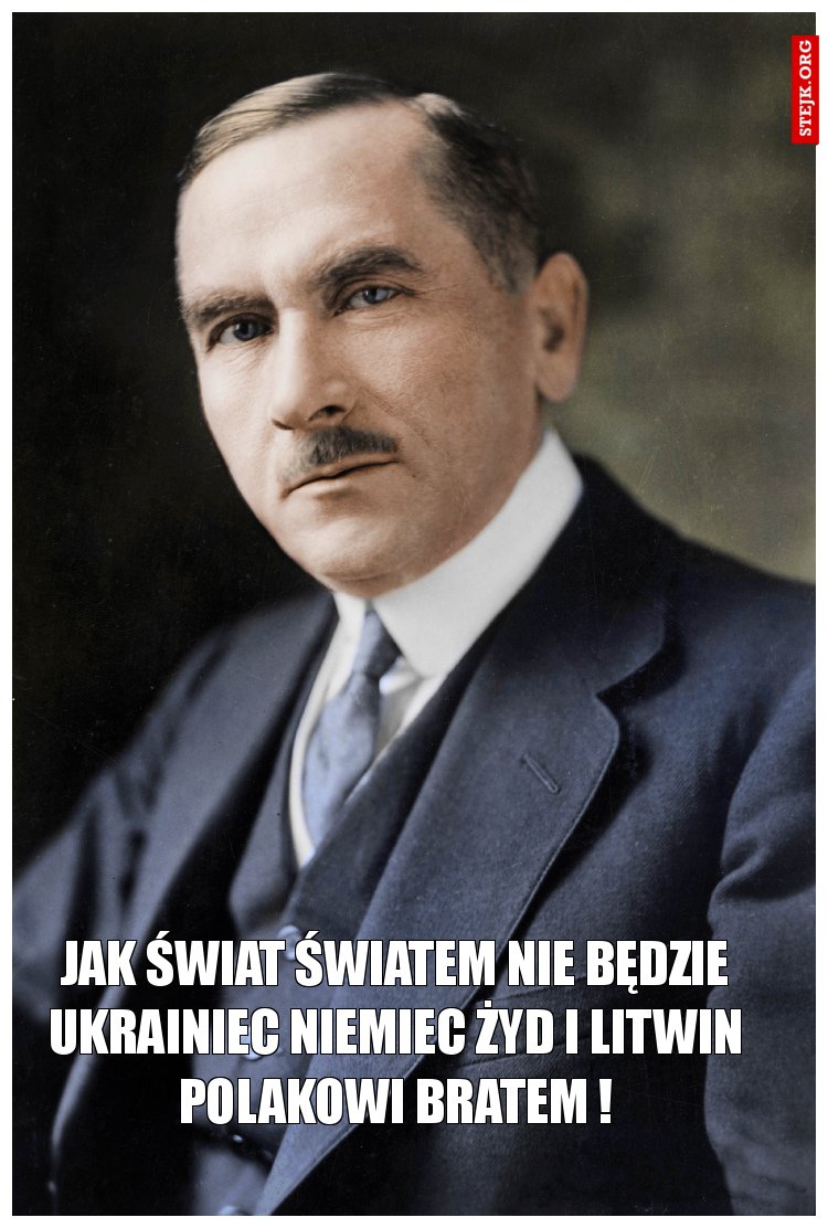 Jak świat światem nie będzie Ukrainiec Niemiec żyd i litwin Polakowi bratem !