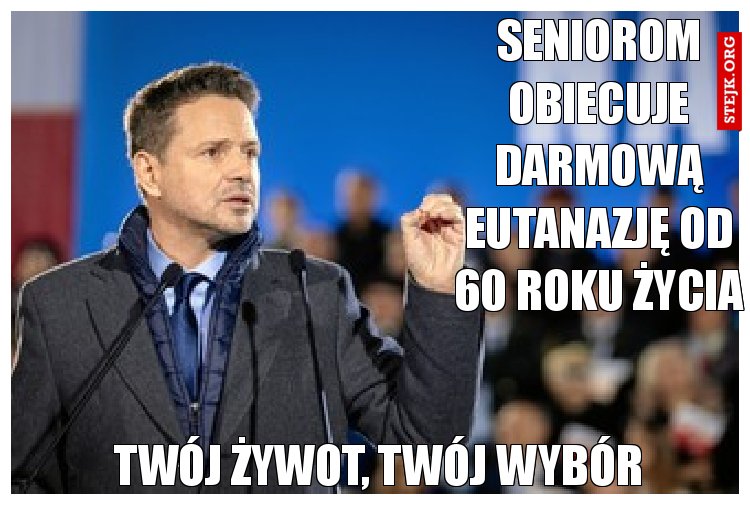 Seniorom obiecuje darmową eutanazję od 60 roku życia